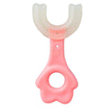Escova Dental Infantil de Silicone 360 Graus Para Bebês rosa