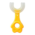 Escova Dental Infantil de Silicone 360 Graus Para Bebês amarelo